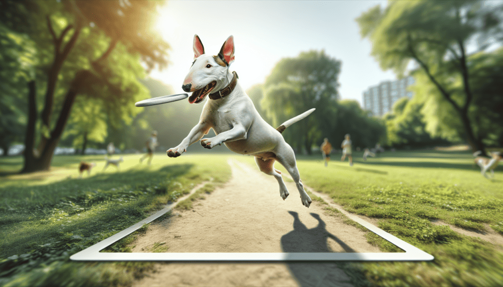 image showing miniature bull terrier exercise