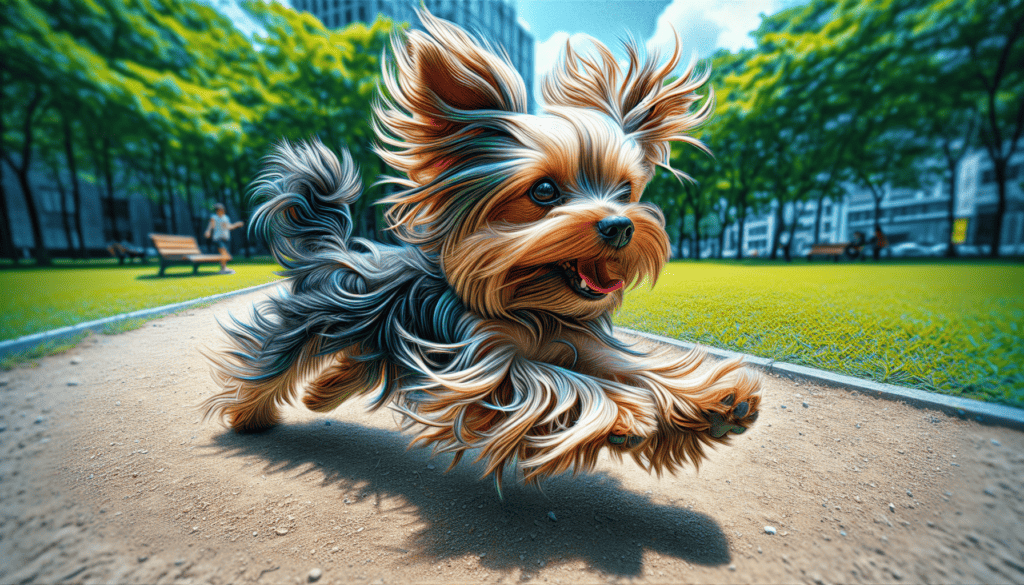 image showing yorkshire terrier exercise