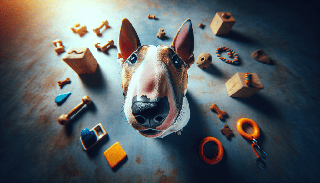 image showing miniature bull terriers stubbornness