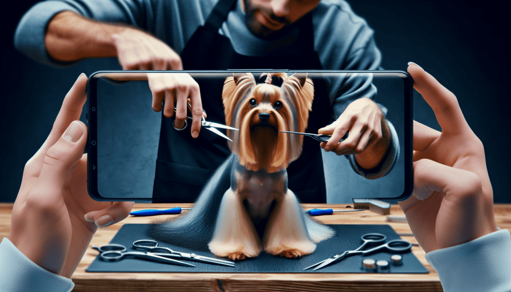 image showing yorkshire terrier grooming